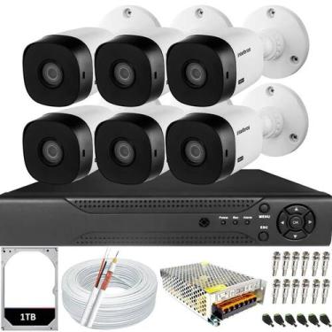 Imagem de Kit CFTV 6 Câmeras Segurança Intelbras Vhd 1220b Full Hd 2mp Dvr 08 Ca