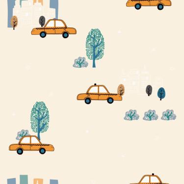 Imagem de Papel de Parede Fofura Baby Carrinhos Fundo Bege FF4010