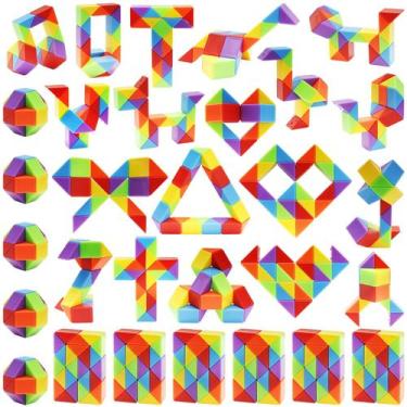 Imagem de Toy Ganowo Fidget Snake Cube Twist Puzzle, pacote com 30 unidades, arc