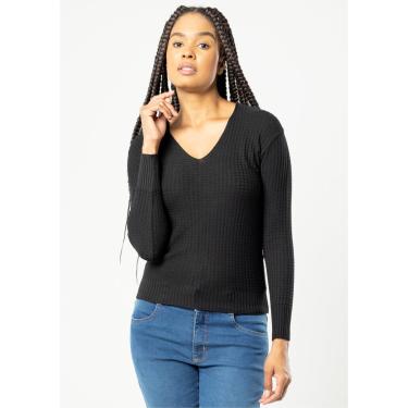 Imagem de Blusa Modal Pau a Pique Manga Longa Preto