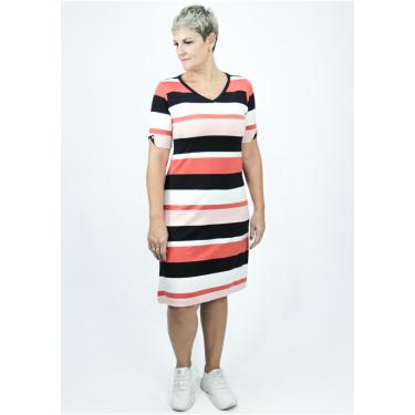 Imagem de Vestido Manga Curta Pau a Pique Listrado Preto
