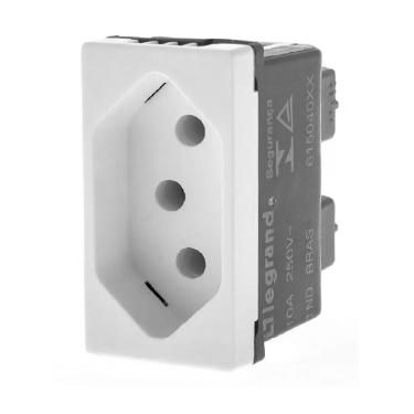 Imagem de Tomada 2P+T 10A 250V Branca 1 Modulo Legrand Pial Plus