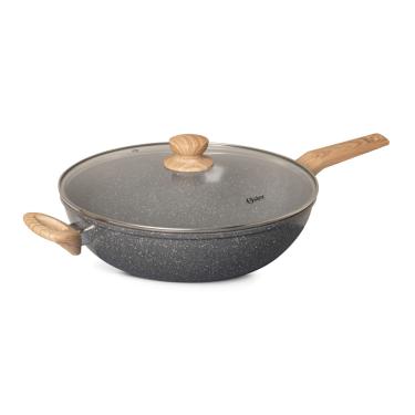 Imagem de Panela Wok 5,5L 31,5CM Marble Dark Grey Oster