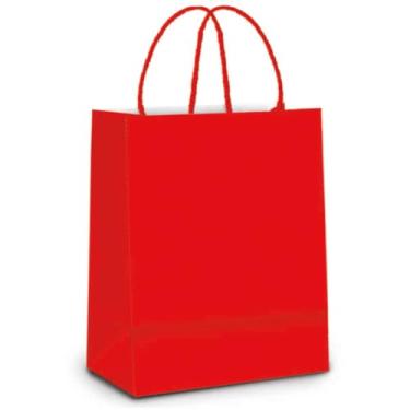 Imagem de Sacola de Papel, Cromus Embalagens 700500058, Vermelho, 26 x 19.5 x 9.5 cm, Pacote de 10
