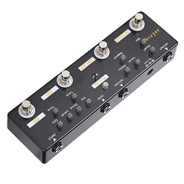 Imagem de RiToEasysports Pedal de Efeito de Guitarra de Metal 5 Modus Reverb Delay Fx Loop Distory Overdrive True Bypass Preto
