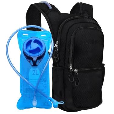 Imagem de Mochila de hidratação preta – Mochila de hidratação – Mochila com bexiga de 2L – Mochila aquática para festivais, caminhadas, corrida, ciclismo e muito mais