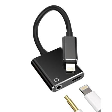 Imagem de Conector de fone de ouvido de 3,5 mm para adaptador Lightning para iPhone 14 (2 em 1) divisor de carregador de cabo de áudio auxiliar para Apple MFi conector de carregamento adaptador de fone de
