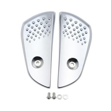 Imagem de UGPLM Pedais de motocicleta, apoios para os pés, atualização, elegante, substituição, acessórios leves e resistentes, montagem de apoios para os pés para, Prata