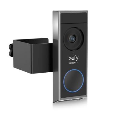 Imagem de Suporte de campainha de vídeo antirroubo compatível com Eufy E340 - instalação sem perfuração, sensor de movimento desbloqueado, suporte ajustável Eufy Doorbell E340 para casas, apartamentos, aluguéis