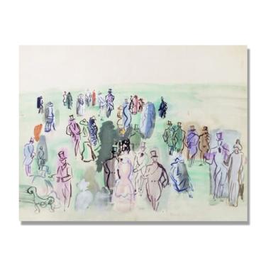 Imagem de NHLDZYH Folhas impressionistas, (relvado à beira do rio) de Raoul Dufy, reprodução de quadros, quadros de pinturas famosas, imagem murais quartos. 30 x 40 cm apenas tela