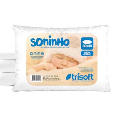 Imagem de Travesseiro Bebe 1 ano Recem Nascido Para Bebê Conforto Menina Menino Antialérgico Alto - 40x30 Trisoft