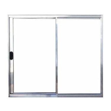 Imagem de Janela 2 Folhas Vidro Alumínio Brilhante, Branco ou Preto Linha 18 Mod
