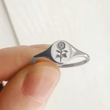 Imagem de Anéis de noivado de girassol, alianças de compromisso, festas noturnas, presentes de dia dos namorados, alianças de eternidade para mulheres, 9, Cobre, Sem pedra preciosa