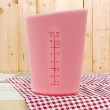 Imagem de Copo medidor de silicone rosa de 473 ml – Copo grande de silicone flexível para assar, resina, derretimento de chocolate, resistente ao calor, livre de BPA, copo medidor seguro para lava-louças