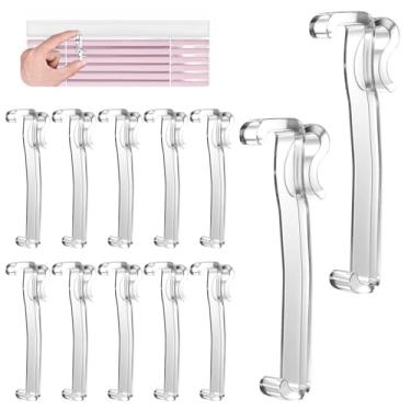 Imagem de Xindojuz 12 peças de clipes de sanefa para persianas, 7,1 cm de substituição de clipes de retentor de sanefa oculta, de plástico transparente, capa de cortina vertical na parte de trás