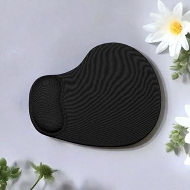 Imagem de Mouse pad com suporte de pulso, mousepad ergonômico com descanso de pulso em gel para jogos, mesa de computador, laptop, escritório, casa e viagem (preto)