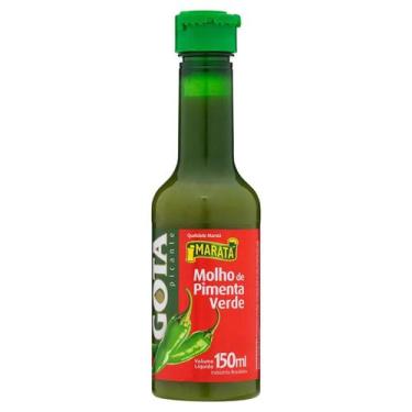 Imagem de Molho de pimenta verde gota marata 150ml (kit c/ 12 un)