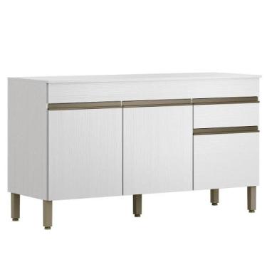 Imagem de Balcao Com Tampo 3 Portas 1 Gaveta 150 Cm Line Ktp Supremo - Kit's Par