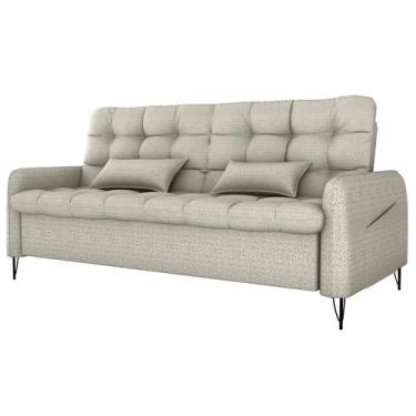 Imagem de Sofa Cama 2 Lugares 200cm Pillar Linho Vancouver E483 Milani Store Beg