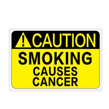 Imagem de Sinal de alerta: cuidado: fumar causa câncer PVC 13x8,6 cm