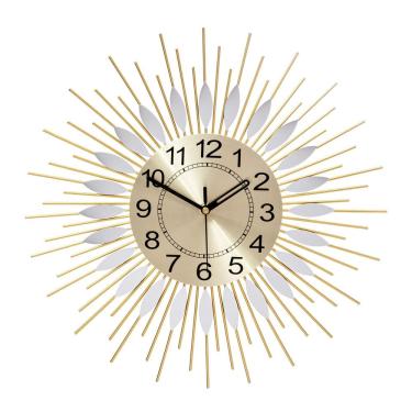 Imagem de Relógio de parede Creative Sunflower 38 cm moderno dourado e branco