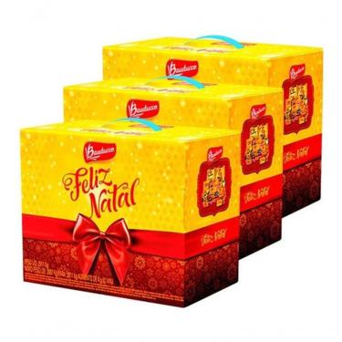 Imagem de Kit 24 Cesta De Natal Bauducco Grande 20 Itens Cada