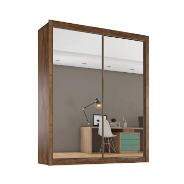 Imagem de Guarda Roupa Zurique 2 Portas Espelhadas 100% Mdf Brauna/off White