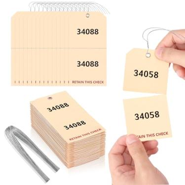 Imagem de Pacote com 100 etiquetas de estacionamento duplicadas de 6 x 11 cm com bilhetes de estacionamento para autorizações de carro, 2 partes duplicadas consecutivamente, numeradas com bilhete de resgate 230