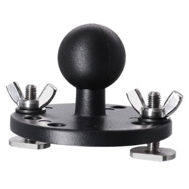 Imagem de WINDFRD Adaptador de placa redonda AMPS de alumínio de 2,5 cm com parafusos em T, base de trilha, base de montagem ajustável para tablets, compatível com RAM, Arkon, iBolt e mais