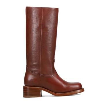 Imagem de Frye Botas altas femininas icônicas Campus 14L feitas de couro Montana emblemático com estrutura Goodyear Welt e salto de couro empilhado – altura do cano de 33 cm, Granada - Riviera, 41