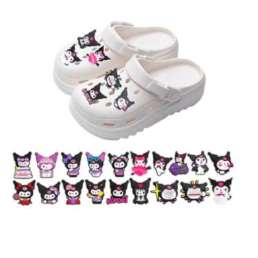 Imagem de 10/19/25/30 peças berloques de sapato kawaii rosa gato azul cachorro acessórios Decration DIY sandálias, 19 peças roxas, Regular