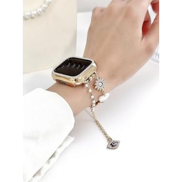 Imagem de Pulseira de relógio com pingente pirulito rosa compatível com Apple Watch Ultra 2, SE, Ultra, séries 9, 8, 7 e 6 de 38 mm, 40 mm, 41 mm, 42 mm, 44 mm, 45 mm, 46 mm e 49 mm, pulseira de zíper com