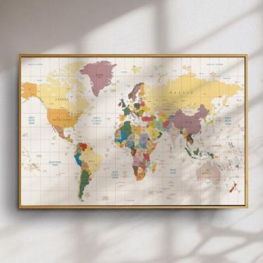 Imagem de Quadro Decorativo Mapa Mundi - ArtBeni Quadros