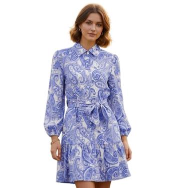 Imagem de DHRUVI TRENDZ Vestido feminino Slub Rayon Western com modelagem regular, Roxo, G