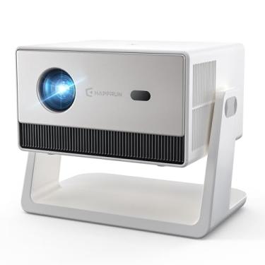 Imagem de Projetor inteligente Netflix licenciado oficial, projetor HAPPRUN 4K com Wi-Fi e Bluetooth, DoIby Audio, aplicativos integrados, nativo 1080p 1000ANSI, foco elétrico, projetor portátil para cinema em