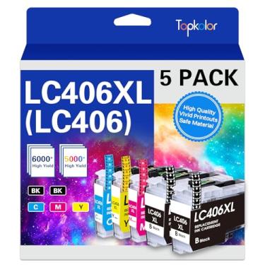 Imagem de Topkolor Cartuchos de tinta LC406 LC406XL de substituição para impressora Brother LC 406XL 406 XL para Brother MFC-J4335DW MFC-J5855DW MFC-J6955DW MFC-J6555DW FC-J4535DW MFC-J4345DW MFC-J5955DW