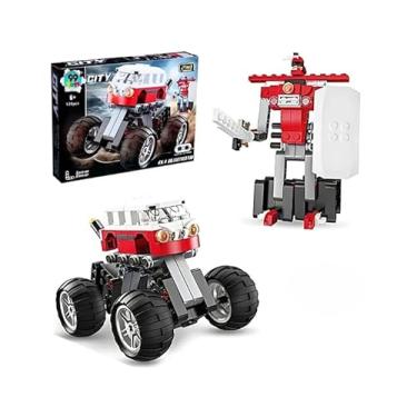 Imagem de Carro de corrida 2 em 1 robô em blocos de montar - Monster Truck Vermelho 139 pcs