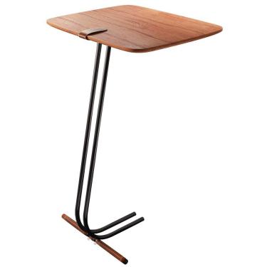 Imagem de Mesa Apoio Lateral Para Sofá Lisboa Pé Preto Cinamomo