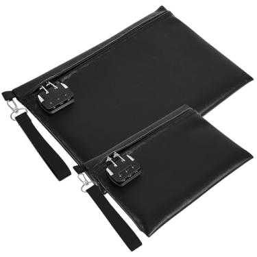 Imagem de LZVXTYM Bolsa de documentos à prova de fogo, bolsa de dinheiro à prova de fogo à prova d'água (1,093 °C) com fechadura e zíper, bolsa de dinheiro à prova de fogo, suporte para documentos para viagens