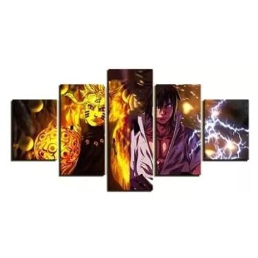 Imagem de Kit quadro decorativo 5 peças 95x60cm Sasuke Anime