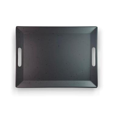 Imagem de Bandeja Retangular Linha Orgânica Cinza 33,0Cm - Ad