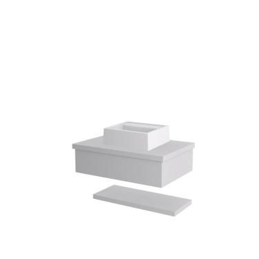 Imagem de Conjunto Bancada C-cuba Q32 E Prateleira Metrópole 605 Perffect Acetinado Branco Chess