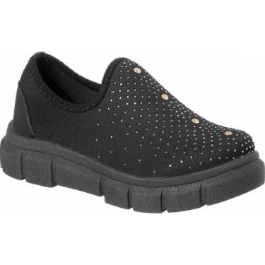 Imagem de Tênis Infantil Menina Slip On - PINOKIO CALÇADOS, Preto, 28