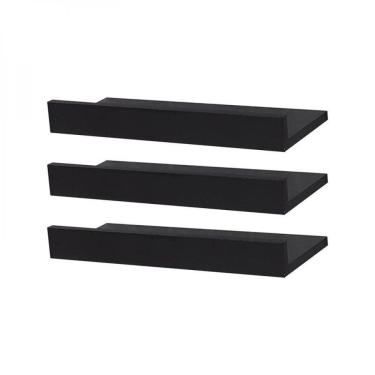 Imagem de Kit 2 Prateleiras Porta Quadros 30 x 10cm Preta