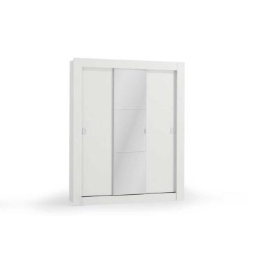 Imagem de Guarda Roupa Solteiro 3 Portas De Correr (1 C/ Espelho) H563 Branco - Kappesberg