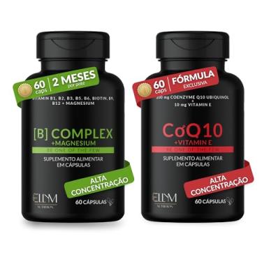 Imagem de B-Complex + Magnésio 60Caps + Coenzima Q10 + Vitamina E 60Caps ELLYM NUTRITION Energia e Função Muscular