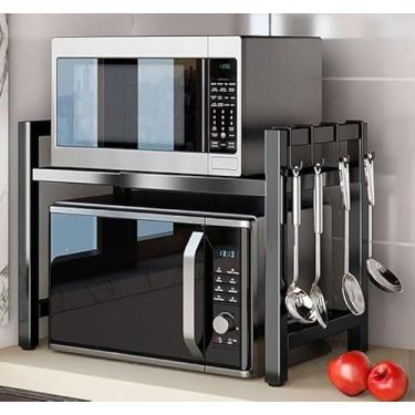 Imagem de Suporte MetáLico Para Micro-Ondas | Suporte Multifuncional Para EletrodoméSticos | ConstruçãO Robusta E EstáVel(1 camada)