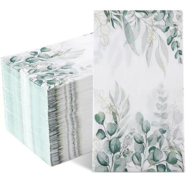 Imagem de 100 guardanapos descartáveis 2 camadas, toalhas de papel de mão para convidados para decoração elegante guardanapo de mão para casa cozinha banheiro casamento feriado festa decoração de mesa