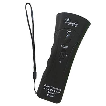 Imagem de Dpofirs Caçador de Cães Ultrassônico de Cabeça Dupla para Treinamento Eficaz, Repelente de Cães, Com Lanterna, para Uso Ao Ar Livre, Em Material ABS Preto