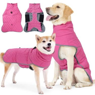 Imagem de TARFEPA Casaco de inverno para cães com arnês, jaqueta de lã reflexiva à prova de vento e à prova d'água para clima frio, macacão pulôver de cachorro macacão de neve para cães pequenos, médios e